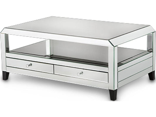 Aico Furniture Living Room Montreal Mirrored Console Table with Drawers Furniture Mart -  online today or in-store at our location in Duluth, Ga. Furniture Mart Georgia. View our lowest price today. Shop Now. 