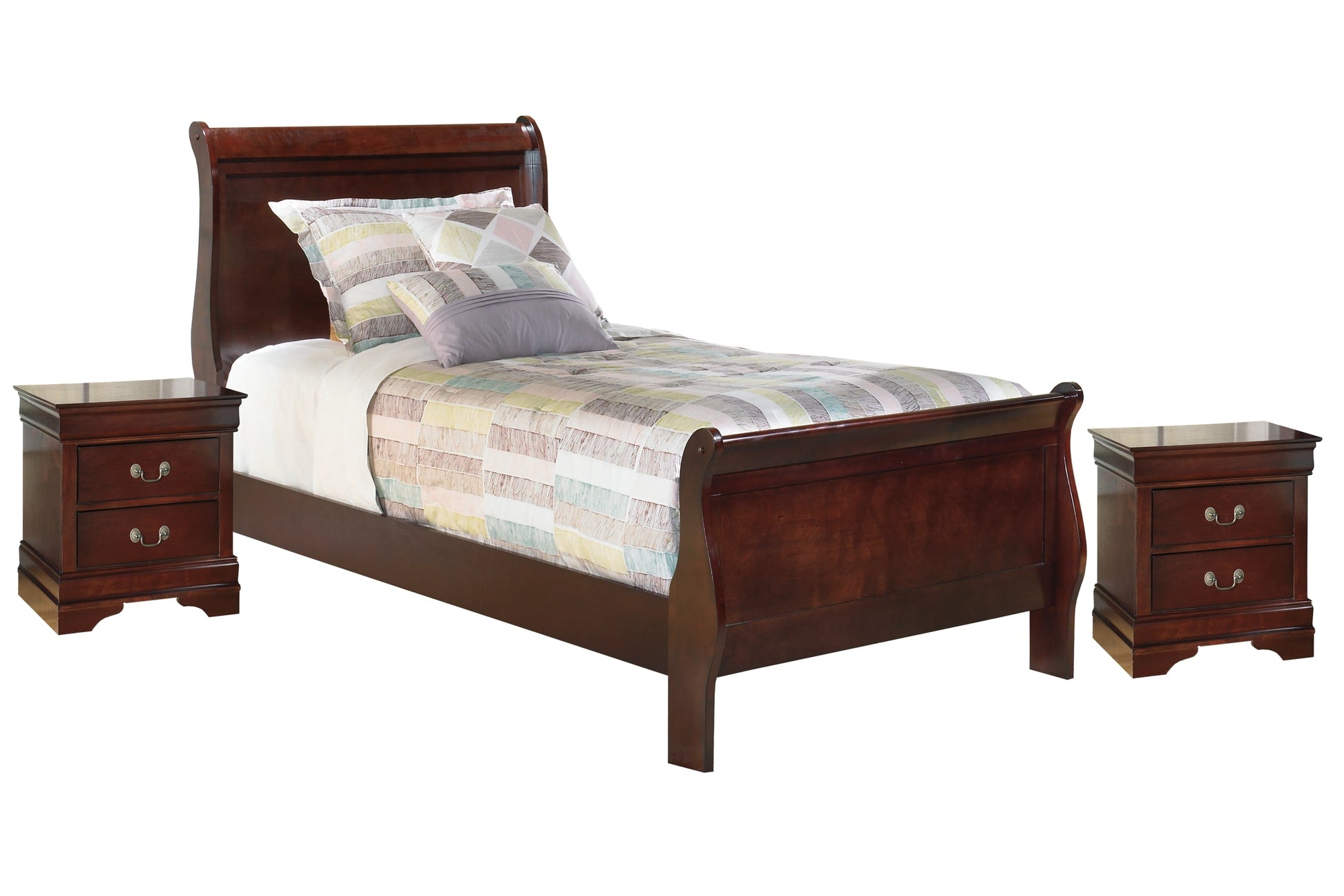 Alisdair Twin Sleigh Bed with 2 Nightstands Furniture Mart -  online today or in-store at our location in Duluth, Ga. Furniture Mart Georgia. View our lowest price today. Shop Now. 