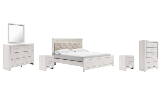 Altyra King Panel Bed with Mirrored Dresser, Chest and 2 Nightstands Furniture Mart -  online today or in-store at our location in Duluth, Ga. Furniture Mart Georgia. View our lowest price today. Shop Now. 