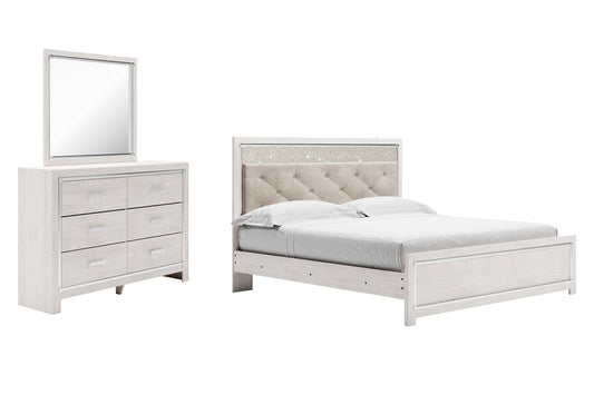 Altyra King Panel Bed with Mirrored Dresser Furniture Mart -  online today or in-store at our location in Duluth, Ga. Furniture Mart Georgia. View our lowest price today. Shop Now. 