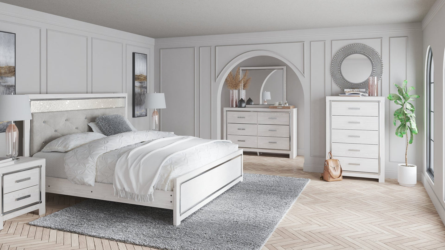 Altyra King Panel Headboard with Mirrored Dresser, Chest and 2 Nightstands Furniture Mart -  online today or in-store at our location in Duluth, Ga. Furniture Mart Georgia. View our lowest price today. Shop Now. 