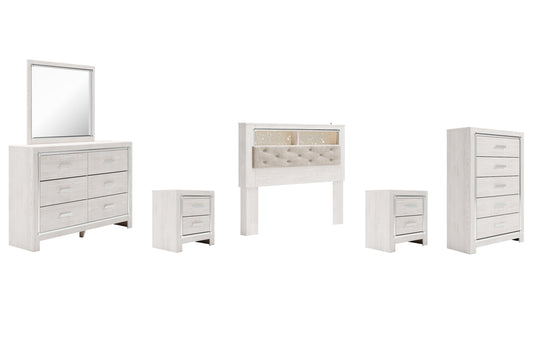 Altyra Queen Bookcase Headboard with Mirrored Dresser, Chest and 2 Nightstands Furniture Mart -  online today or in-store at our location in Duluth, Ga. Furniture Mart Georgia. View our lowest price today. Shop Now. 