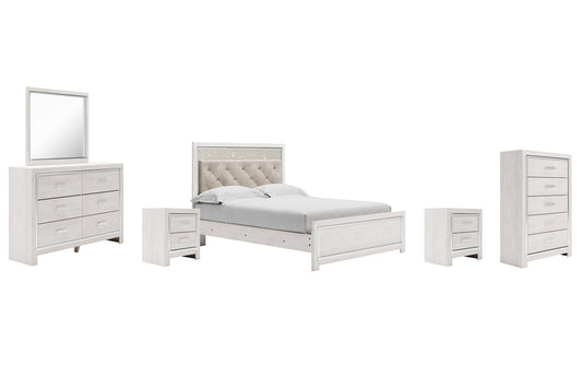 Altyra Queen Panel Bed with Mirrored Dresser, Chest and 2 Nightstands Furniture Mart -  online today or in-store at our location in Duluth, Ga. Furniture Mart Georgia. View our lowest price today. Shop Now. 