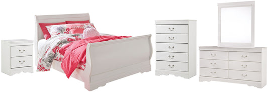 Anarasia Full Sleigh Bed with Mirrored Dresser, Chest and Nightstand Furniture Mart -  online today or in-store at our location in Duluth, Ga. Furniture Mart Georgia. View our lowest price today. Shop Now. 