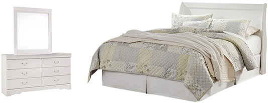 Anarasia Queen Sleigh Headboard with Mirrored Dresser Furniture Mart -  online today or in-store at our location in Duluth, Ga. Furniture Mart Georgia. View our lowest price today. Shop Now. 