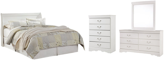 Anarasia Queen Sleigh Headboard with Mirrored Dresser and Chest Furniture Mart -  online today or in-store at our location in Duluth, Ga. Furniture Mart Georgia. View our lowest price today. Shop Now. 