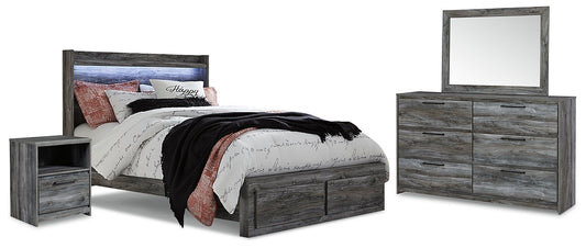 Baystorm Queen Panel Bed with 2 Storage Drawers with Mirrored Dresser and Nightstand Furniture Mart -  online today or in-store at our location in Duluth, Ga. Furniture Mart Georgia. View our lowest price today. Shop Now. 