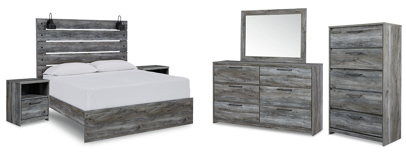 Baystorm Queen Panel Bed with Mirrored Dresser, Chest and 2 Nightstands Furniture Mart -  online today or in-store at our location in Duluth, Ga. Furniture Mart Georgia. View our lowest price today. Shop Now. 