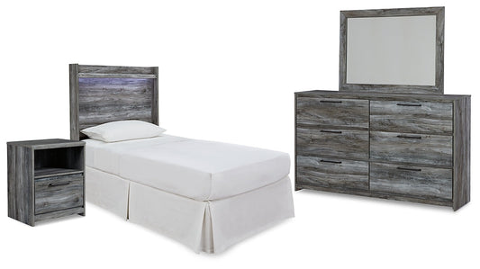 Baystorm Twin Panel Headboard with Mirrored Dresser and Nightstand Furniture Mart -  online today or in-store at our location in Duluth, Ga. Furniture Mart Georgia. View our lowest price today. Shop Now. 
