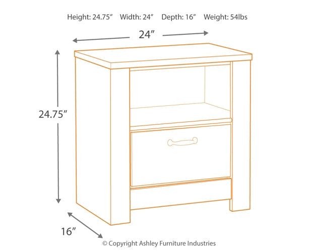 Bellaby One Drawer Night Stand Furniture Mart -  online today or in-store at our location in Duluth, Ga. Furniture Mart Georgia. View our lowest price today. Shop Now. 