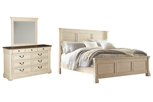 Bolanburg King Panel Bed with Mirrored Dresser Furniture Mart -  online today or in-store at our location in Duluth, Ga. Furniture Mart Georgia. View our lowest price today. Shop Now. 
