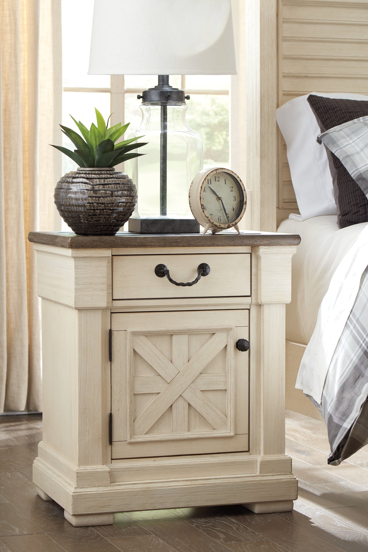 Bolanburg Queen Panel Bed with 2 Nightstands Furniture Mart -  online today or in-store at our location in Duluth, Ga. Furniture Mart Georgia. View our lowest price today. Shop Now. 