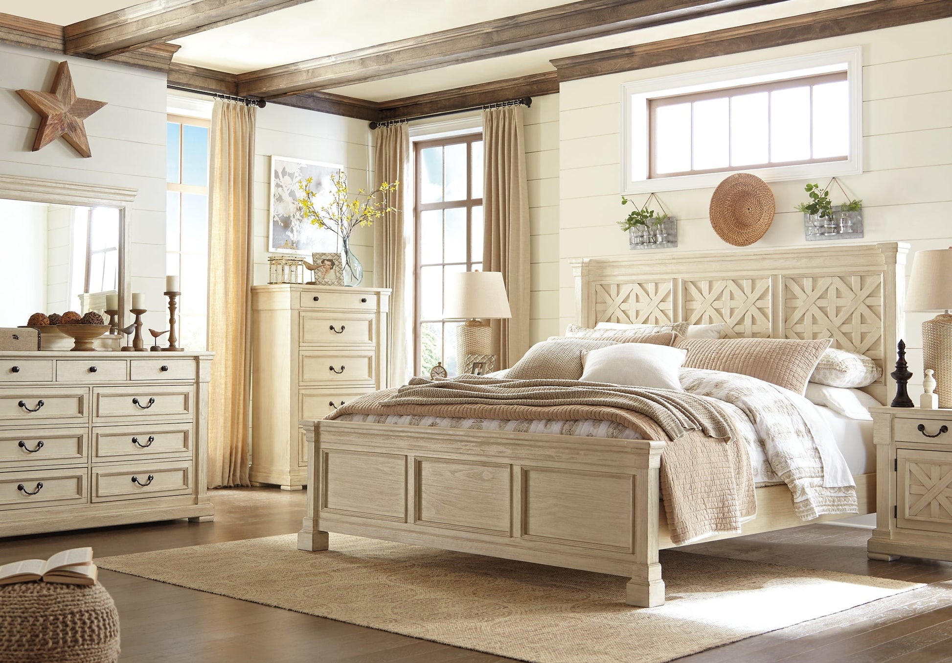Bolanburg Queen Panel Bed with 2 Nightstands Furniture Mart -  online today or in-store at our location in Duluth, Ga. Furniture Mart Georgia. View our lowest price today. Shop Now. 