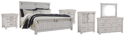 Brashland Queen Panel Bed with Mirrored Dresser, Chest and 2 Nightstands Furniture Mart -  online today or in-store at our location in Duluth, Ga. Furniture Mart Georgia. View our lowest price today. Shop Now. 