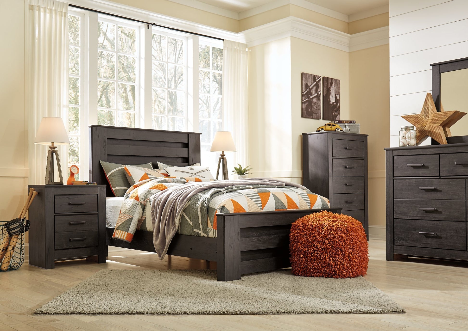 Brinxton Full Panel Bed with Mirrored Dresser and Chest Furniture Mart -  online today or in-store at our location in Duluth, Ga. Furniture Mart Georgia. View our lowest price today. Shop Now. 