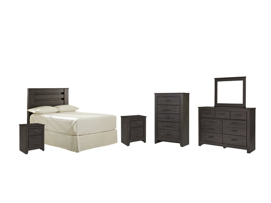 Brinxton Full Panel Headboard with Mirrored Dresser, Chest and 2 Nightstands Furniture Mart -  online today or in-store at our location in Duluth, Ga. Furniture Mart Georgia. View our lowest price today. Shop Now. 