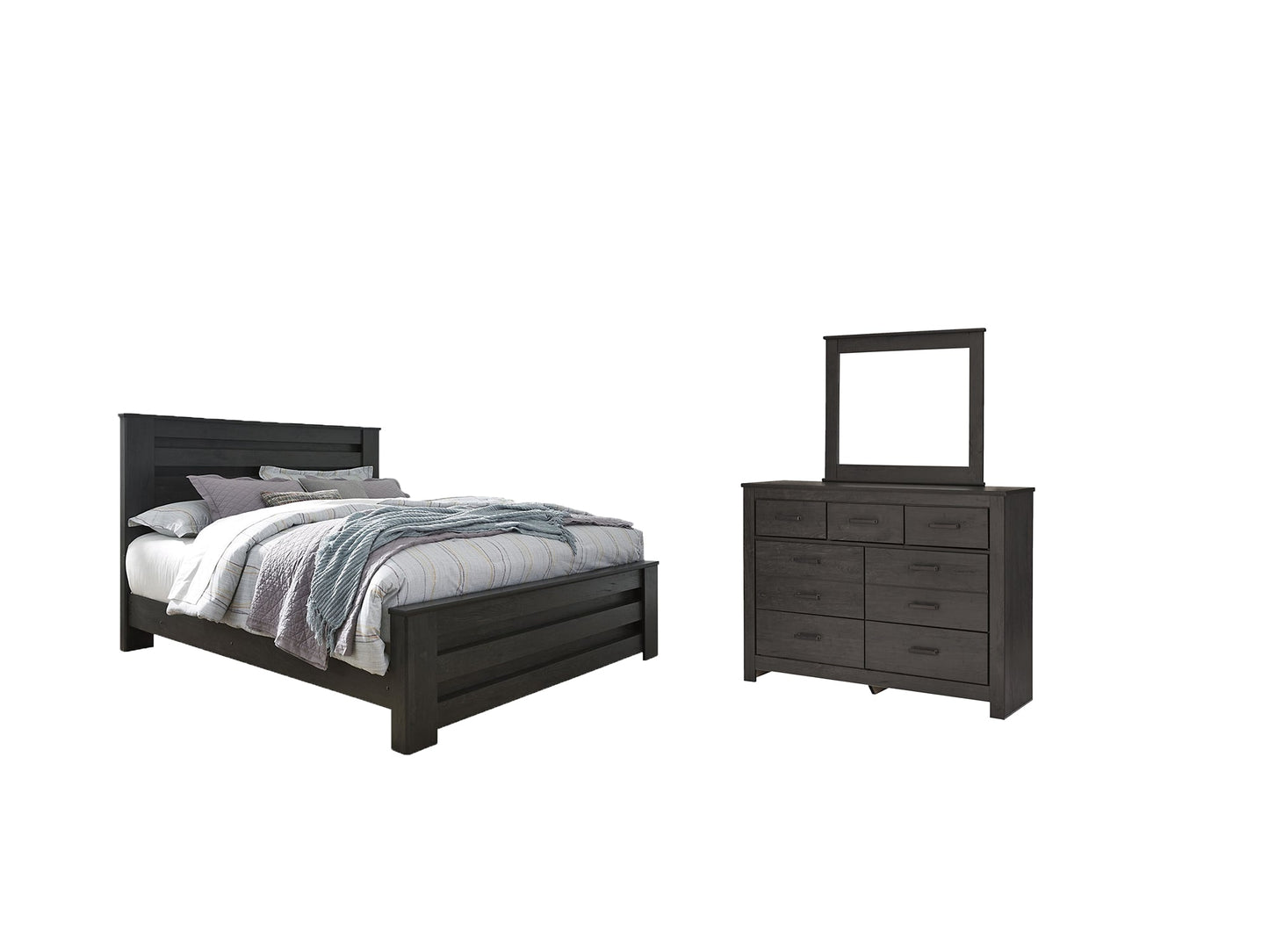 Brinxton King Panel Bed with Mirrored Dresser Furniture Mart -  online today or in-store at our location in Duluth, Ga. Furniture Mart Georgia. View our lowest price today. Shop Now. 