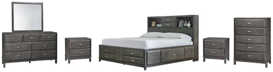 Caitbrook Queen Storage Bed with 8 Storage Drawers with Mirrored Dresser, Chest and 2 Nightstands Furniture Mart -  online today or in-store at our location in Duluth, Ga. Furniture Mart Georgia. View our lowest price today. Shop Now. 