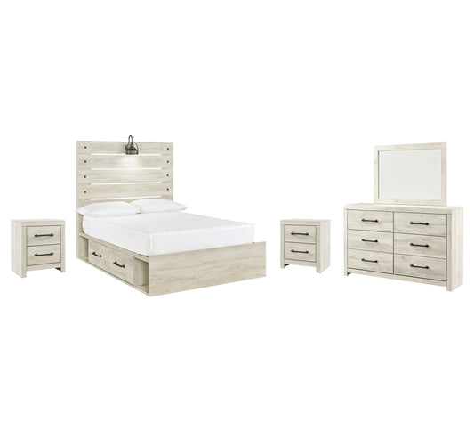 Cambeck Full Panel Bed with 4 Storage Drawers with Mirrored Dresser and 2 Nightstands Furniture Mart -  online today or in-store at our location in Duluth, Ga. Furniture Mart Georgia. View our lowest price today. Shop Now. 