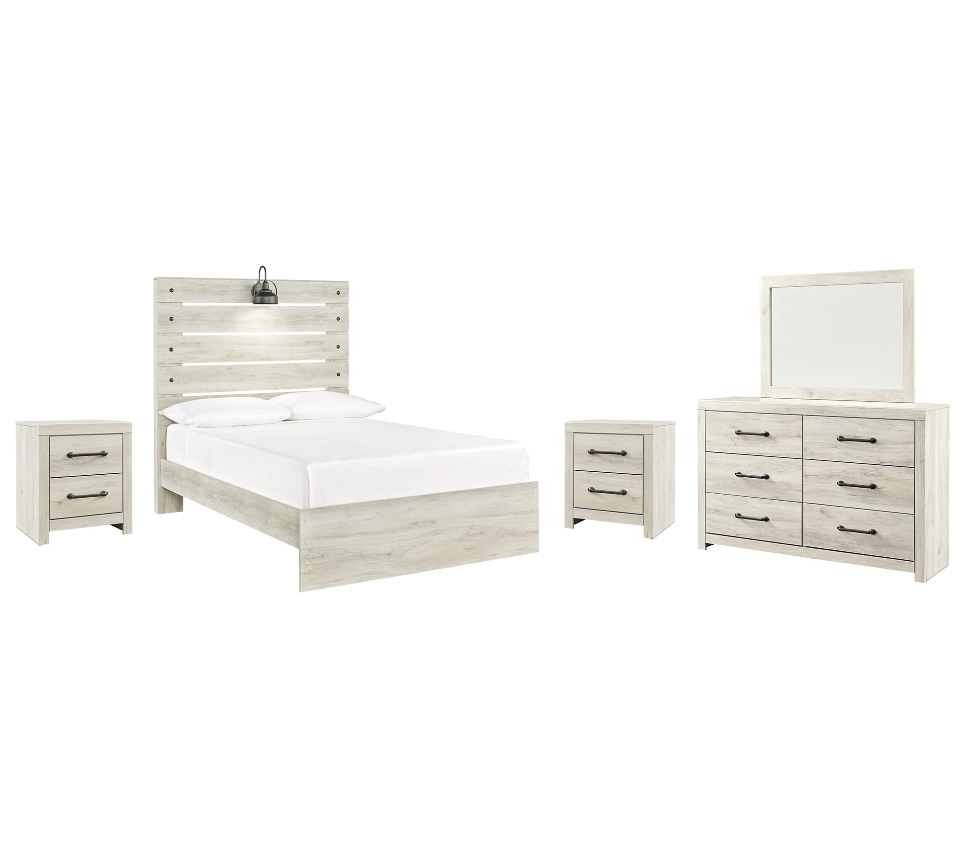 Cambeck Full Panel Bed with Mirrored Dresser and 2 Nightstands Furniture Mart -  online today or in-store at our location in Duluth, Ga. Furniture Mart Georgia. View our lowest price today. Shop Now. 