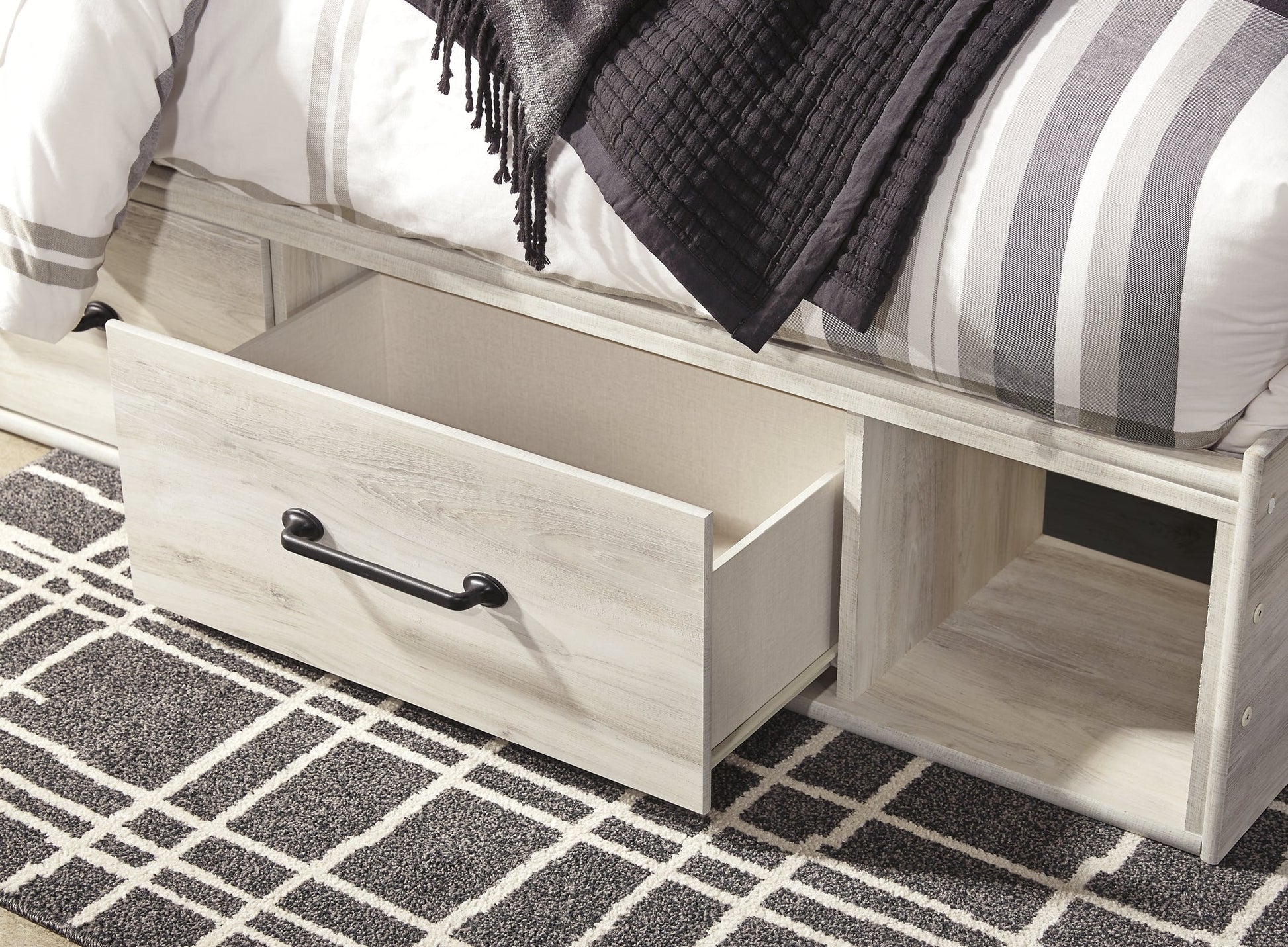 Cambeck King Panel Bed with 2 Storage Drawers with Mirrored Dresser, Chest and Nightstand Furniture Mart -  online today or in-store at our location in Duluth, Ga. Furniture Mart Georgia. View our lowest price today. Shop Now. 