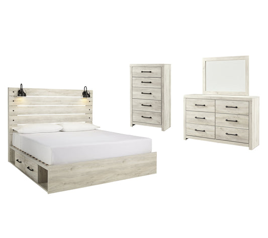 Cambeck King Panel Bed with 2 Storage Drawers with Mirrored Dresser, Chest and Nightstand Furniture Mart -  online today or in-store at our location in Duluth, Ga. Furniture Mart Georgia. View our lowest price today. Shop Now. 