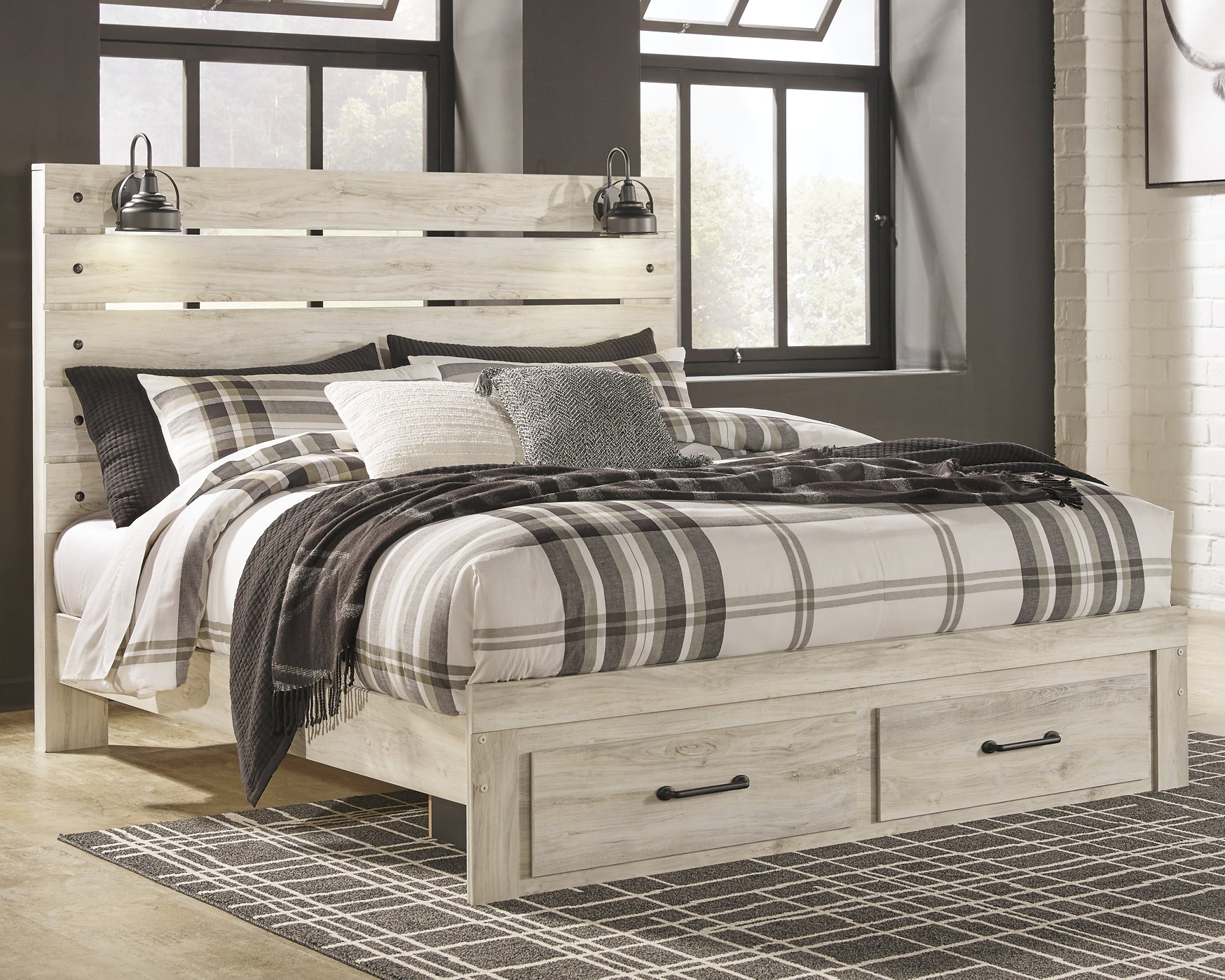 Cambeck King Panel Bed with 2 Storage Drawers with Mirrored Dresser Furniture Mart -  online today or in-store at our location in Duluth, Ga. Furniture Mart Georgia. View our lowest price today. Shop Now. 