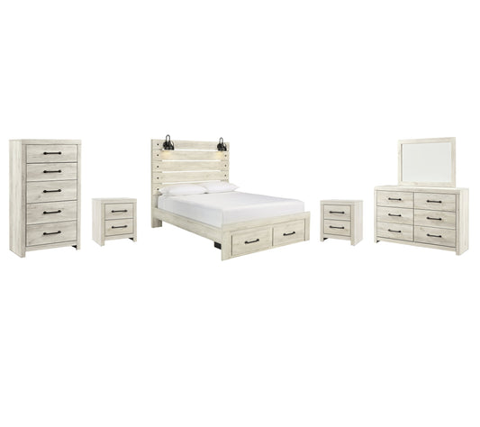 Cambeck Queen Panel Bed with 2 Storage Drawers with Mirrored Dresser, Chest and 2 Nightstands Furniture Mart -  online today or in-store at our location in Duluth, Ga. Furniture Mart Georgia. View our lowest price today. Shop Now. 