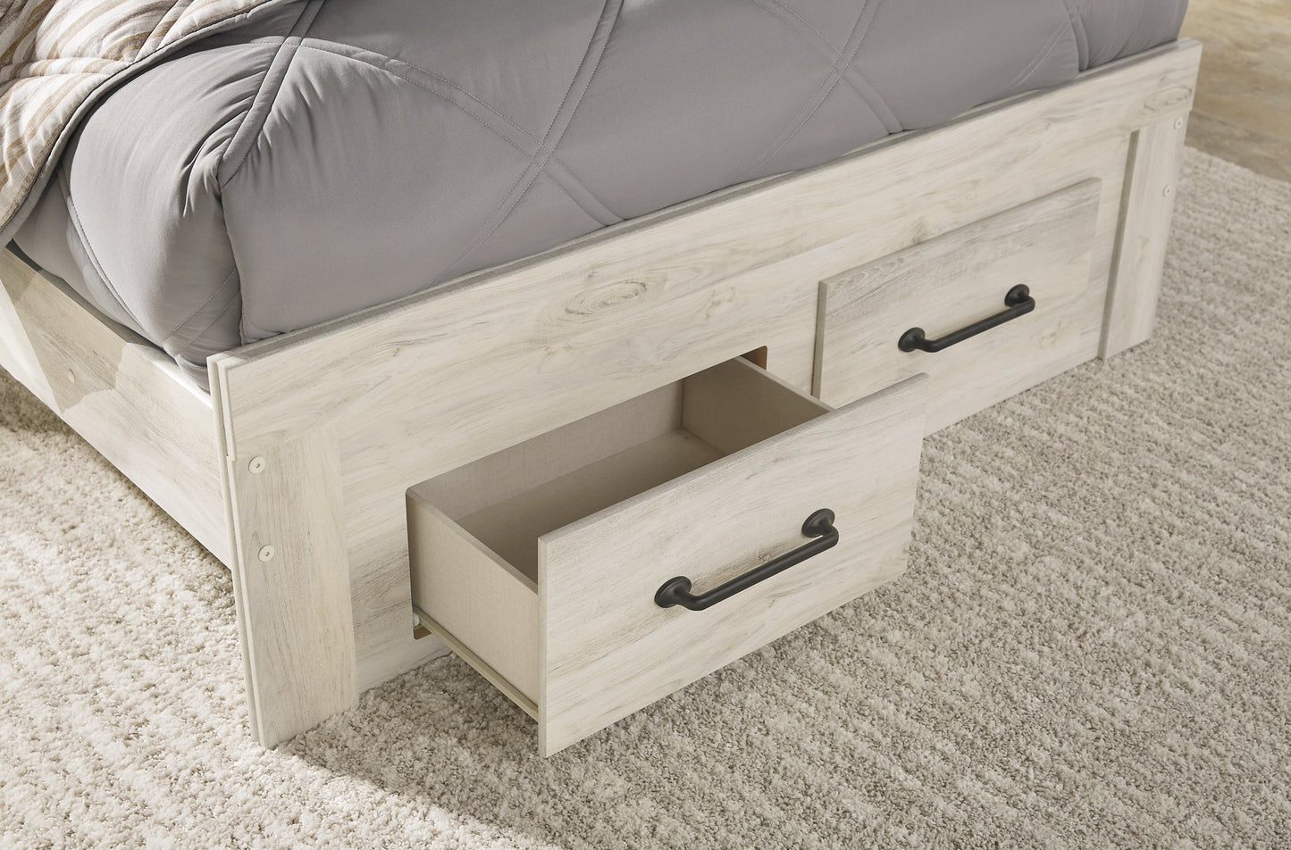Cambeck Queen Panel Bed with 2 Storage Drawers with Mirrored Dresser, Chest and Nightstand Furniture Mart -  online today or in-store at our location in Duluth, Ga. Furniture Mart Georgia. View our lowest price today. Shop Now. 