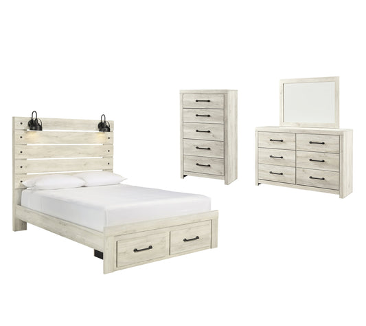 Cambeck Queen Panel Bed with 2 Storage Drawers with Mirrored Dresser and Chest Furniture Mart -  online today or in-store at our location in Duluth, Ga. Furniture Mart Georgia. View our lowest price today. Shop Now. 