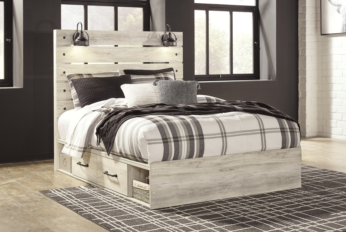 Cambeck Queen Panel Bed with 4 Storage Drawers with Mirrored Dresser Furniture Mart -  online today or in-store at our location in Duluth, Ga. Furniture Mart Georgia. View our lowest price today. Shop Now. 