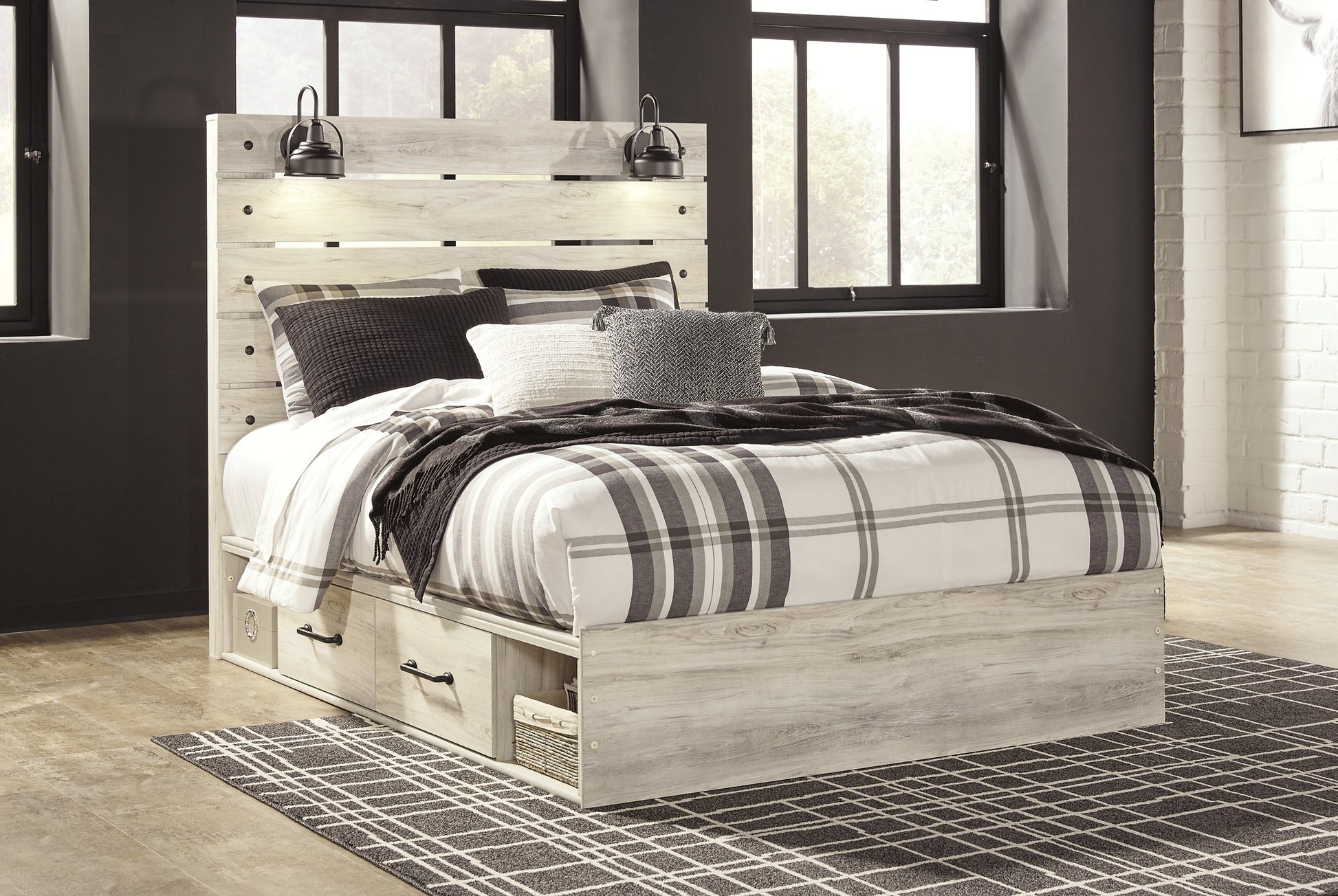 Cambeck Queen Panel Bed with 4 Storage Drawers with Mirrored Dresser Furniture Mart -  online today or in-store at our location in Duluth, Ga. Furniture Mart Georgia. View our lowest price today. Shop Now. 