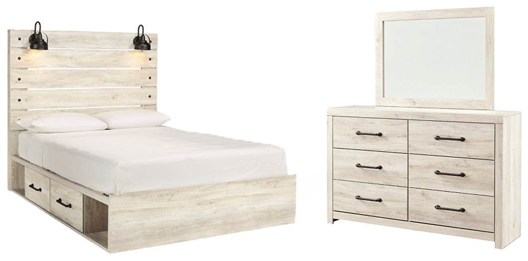 Cambeck Queen Panel Bed with 4 Storage Drawers with Mirrored Dresser Furniture Mart -  online today or in-store at our location in Duluth, Ga. Furniture Mart Georgia. View our lowest price today. Shop Now. 