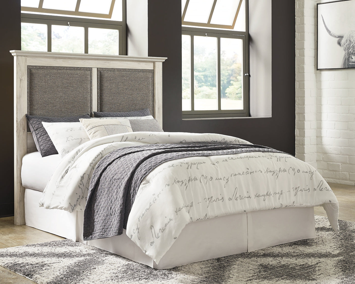 Cambeck Queen Upholstered Panel Headboard with Mirrored Dresser Furniture Mart -  online today or in-store at our location in Duluth, Ga. Furniture Mart Georgia. View our lowest price today. Shop Now. 