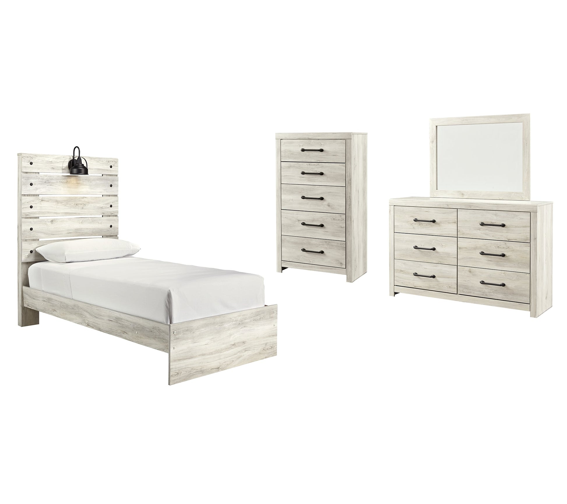 Cambeck Twin Panel Bed with Mirrored Dresser and Chest Furniture Mart -  online today or in-store at our location in Duluth, Ga. Furniture Mart Georgia. View our lowest price today. Shop Now. 