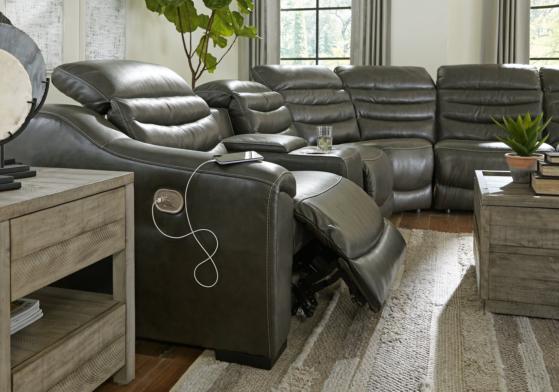 Center Line 6-Piece Sectional with Recliner Furniture Mart -  online today or in-store at our location in Duluth, Ga. Furniture Mart Georgia. View our lowest price today. Shop Now. 