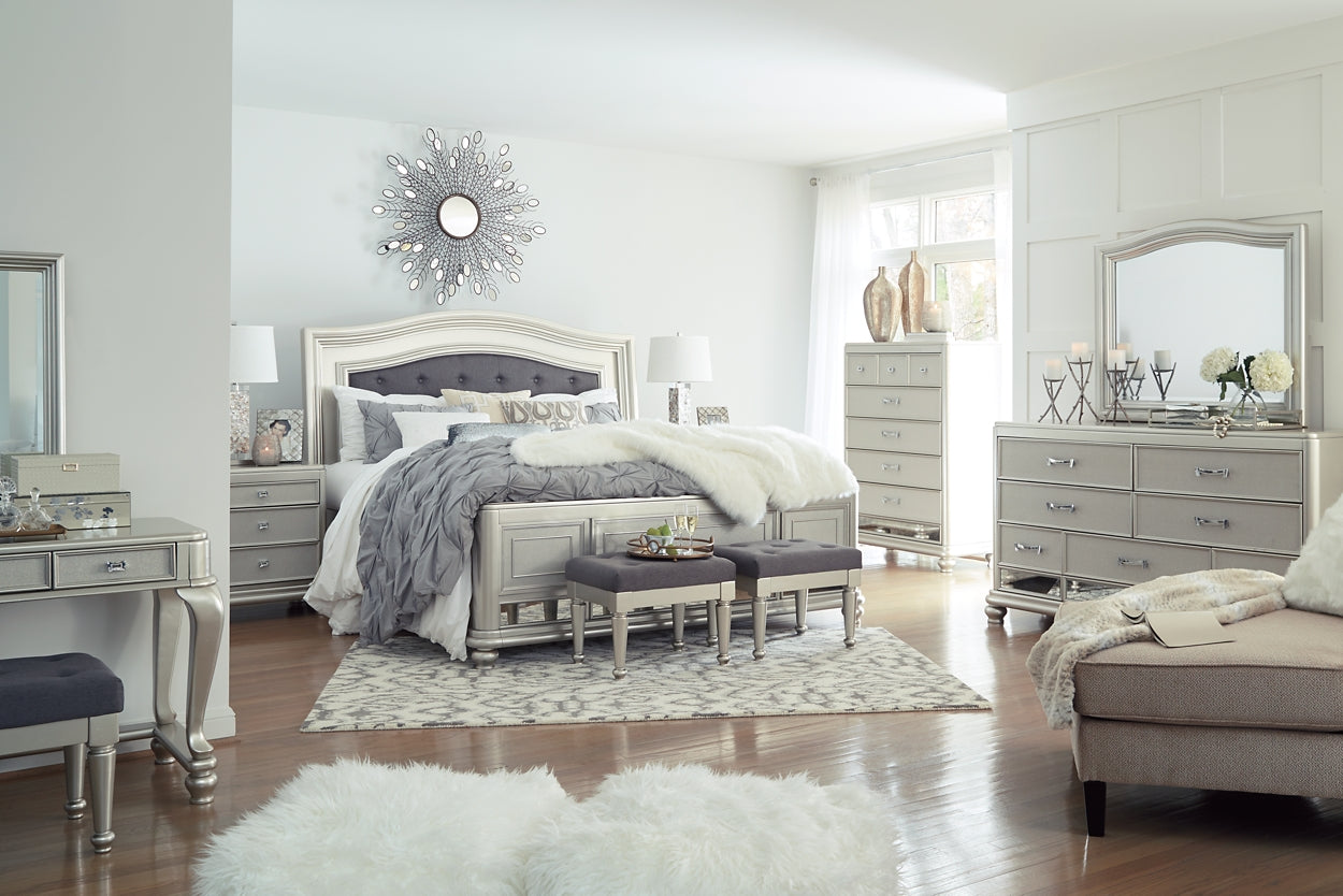 Coralayne King Upholstered Sleigh Bed with Mirrored Dresser Furniture Mart -  online today or in-store at our location in Duluth, Ga. Furniture Mart Georgia. View our lowest price today. Shop Now. 