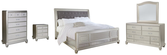 Coralayne Queen Upholstered Sleigh Bed with Mirrored Dresser, Chest and Nightstand Furniture Mart -  online today or in-store at our location in Duluth, Ga. Furniture Mart Georgia. View our lowest price today. Shop Now. 