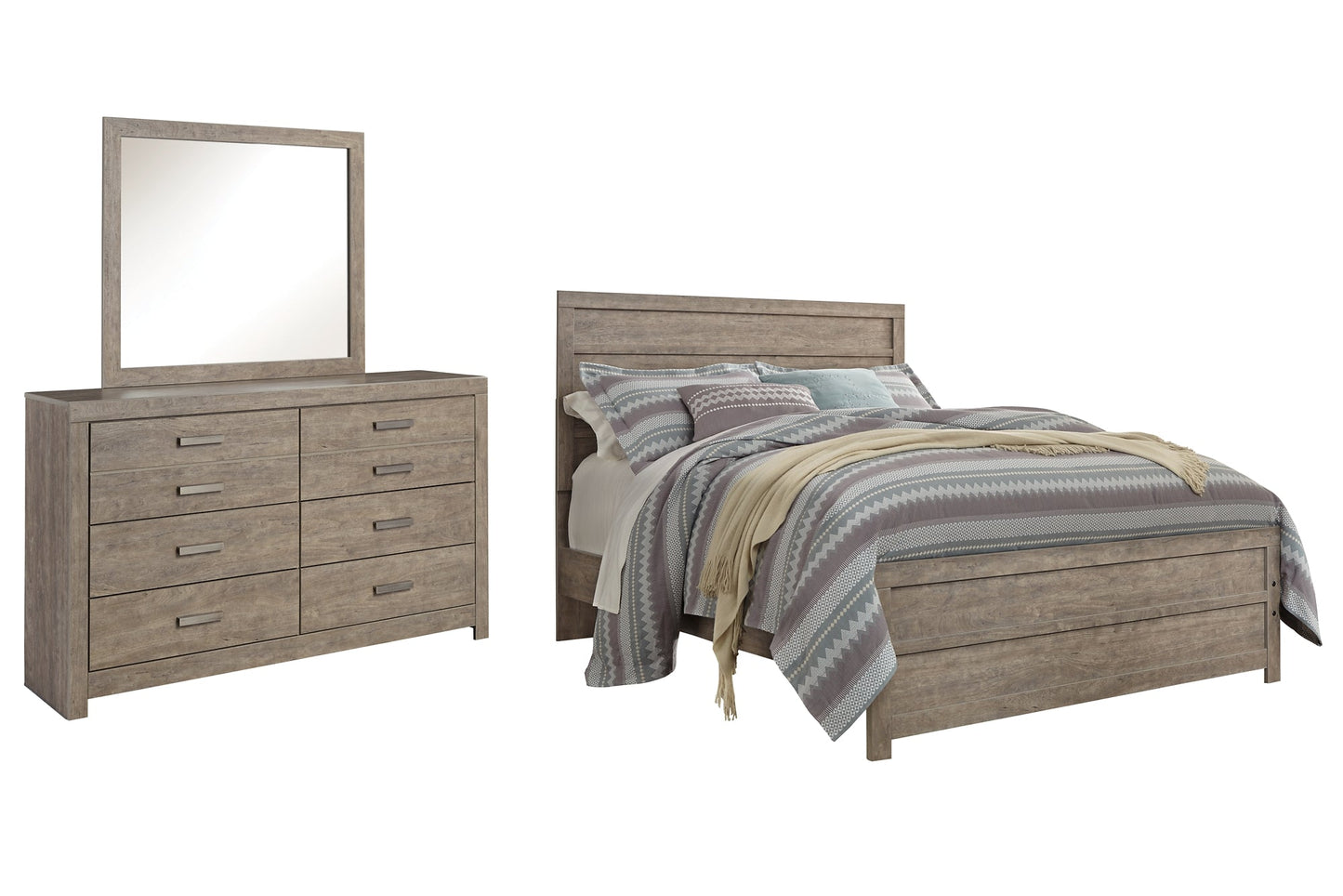 Culverbach Queen Panel Bed with Mirrored Dresser Furniture Mart -  online today or in-store at our location in Duluth, Ga. Furniture Mart Georgia. View our lowest price today. Shop Now. 