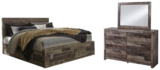 Derekson King Panel Bed with 4 Storage Drawers with Mirrored Dresser Furniture Mart -  online today or in-store at our location in Duluth, Ga. Furniture Mart Georgia. View our lowest price today. Shop Now. 