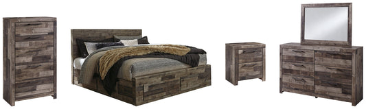 Derekson King Panel Bed with 6 Storage Drawers with Mirrored Dresser, Chest and Nightstand Furniture Mart -  online today or in-store at our location in Duluth, Ga. Furniture Mart Georgia. View our lowest price today. Shop Now. 