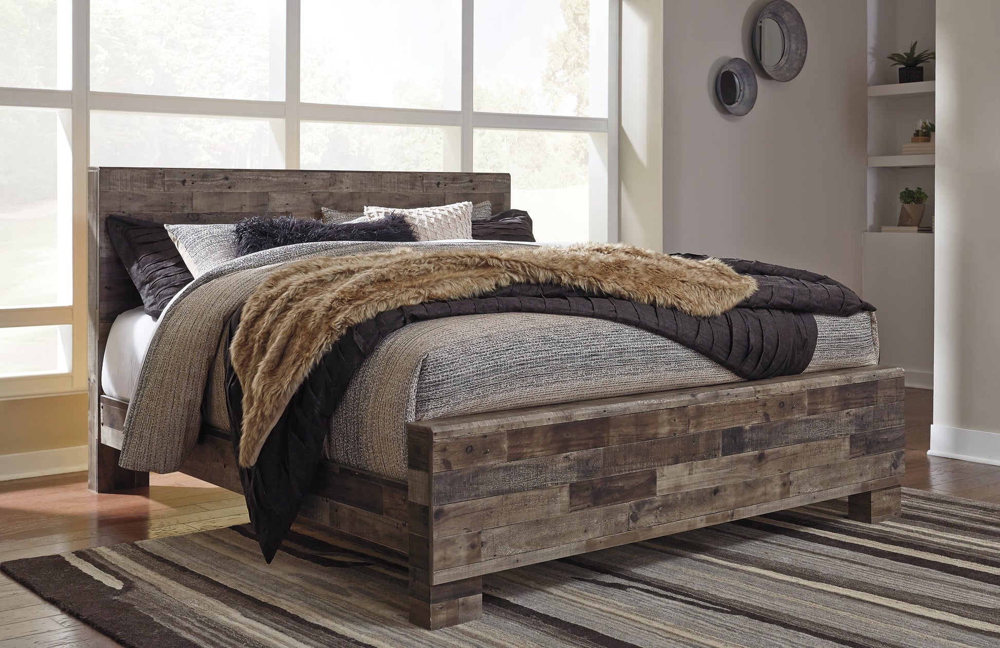 Derekson King Panel Bed with Mirrored Dresser, Chest and Nightstand Furniture Mart -  online today or in-store at our location in Duluth, Ga. Furniture Mart Georgia. View our lowest price today. Shop Now. 