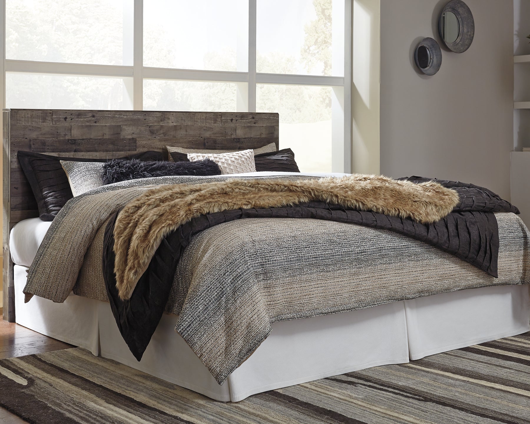 Derekson King Panel Headboard with Mirrored Dresser and 2 Nightstands Furniture Mart -  online today or in-store at our location in Duluth, Ga. Furniture Mart Georgia. View our lowest price today. Shop Now. 