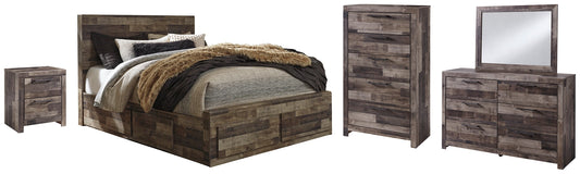 Derekson Queen Panel Bed with 6 Storage Drawers with Mirrored Dresser, Chest and Nightstand Furniture Mart -  online today or in-store at our location in Duluth, Ga. Furniture Mart Georgia. View our lowest price today. Shop Now. 