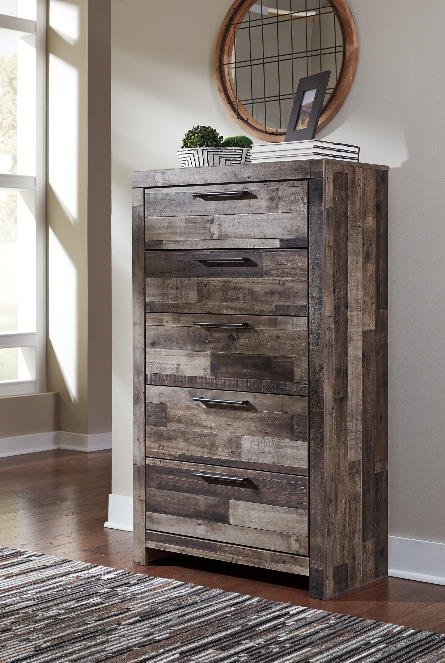 Derekson Queen Panel Bed with 6 Storage Drawers with Mirrored Dresser and Chest Furniture Mart -  online today or in-store at our location in Duluth, Ga. Furniture Mart Georgia. View our lowest price today. Shop Now. 