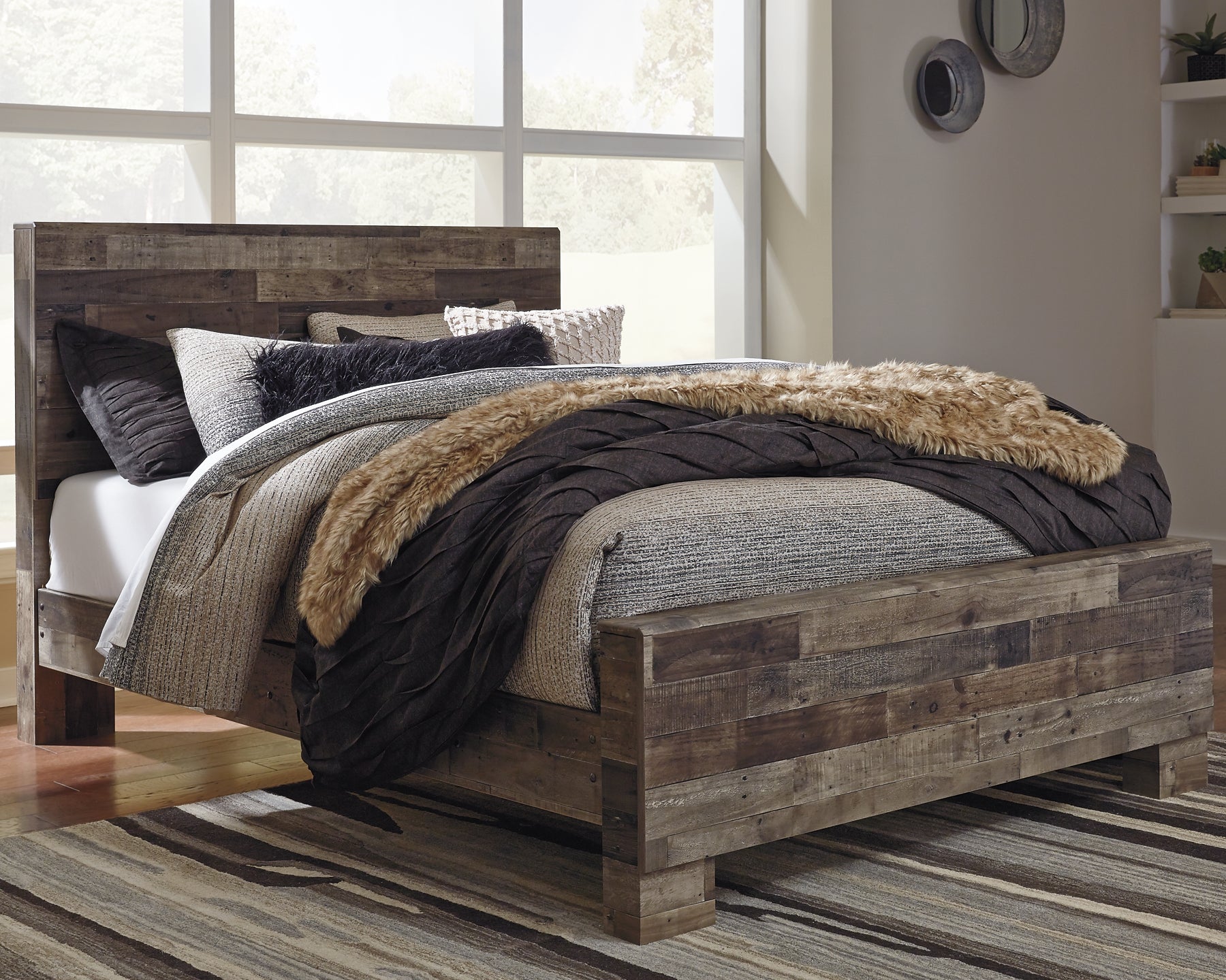 Derekson Queen Panel Bed with Mirrored Dresser and Chest Furniture Mart -  online today or in-store at our location in Duluth, Ga. Furniture Mart Georgia. View our lowest price today. Shop Now. 