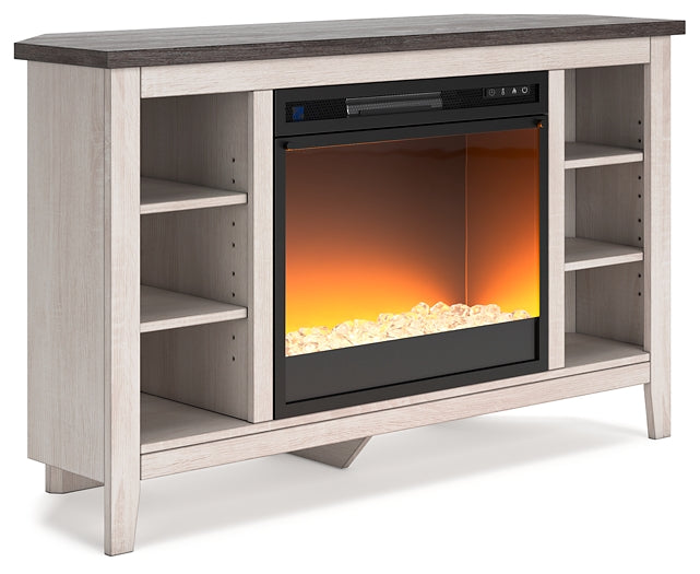 Dorrinson Corner TV Stand with Electric Fireplace Furniture Mart -  online today or in-store at our location in Duluth, Ga. Furniture Mart Georgia. View our lowest price today. Shop Now. 