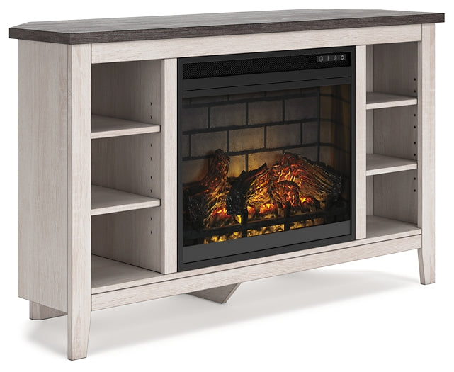 Dorrinson Corner TV Stand with Electric Fireplace Furniture Mart -  online today or in-store at our location in Duluth, Ga. Furniture Mart Georgia. View our lowest price today. Shop Now. 