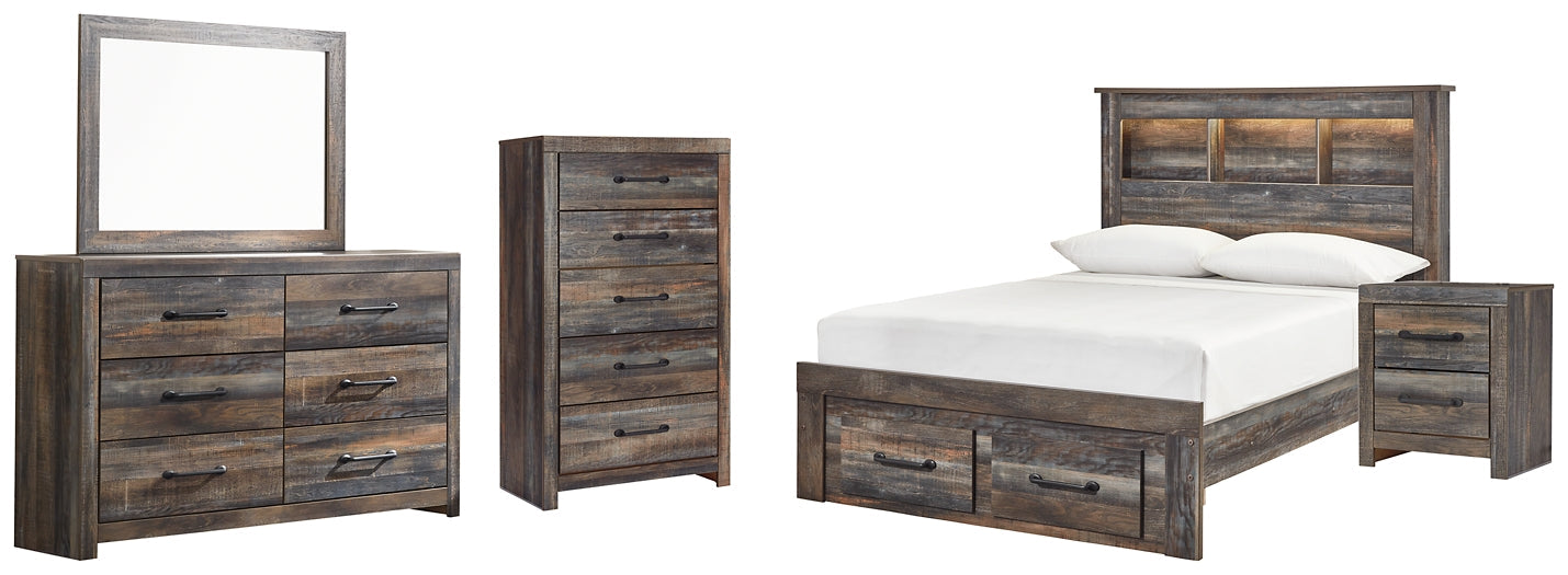 Drystan Full Bookcase Bed with 2 Storage Drawers with Mirrored Dresser, Chest and Nightstand Furniture Mart -  online today or in-store at our location in Duluth, Ga. Furniture Mart Georgia. View our lowest price today. Shop Now. 