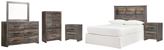 Drystan Full Bookcase Headboard with Mirrored Dresser, Chest and 2 Nightstands Furniture Mart -  online today or in-store at our location in Duluth, Ga. Furniture Mart Georgia. View our lowest price today. Shop Now. 